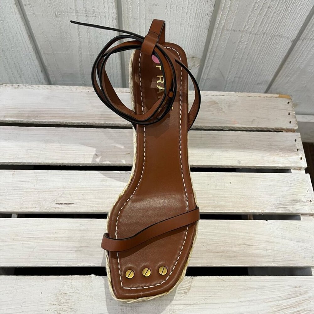 Frame Le Venice Espadrille Platform Wedge Sandal In Tobacco - Size 40 - Picture 6 of 11